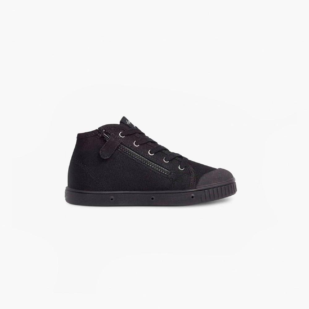 Spring Court Basket Noire Enfant - Coupe Montante
