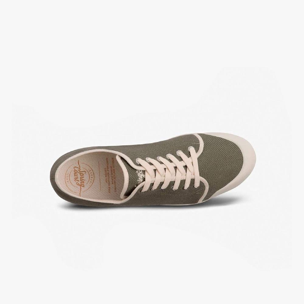 Spring Court Tennis Basse En Coton Kaki