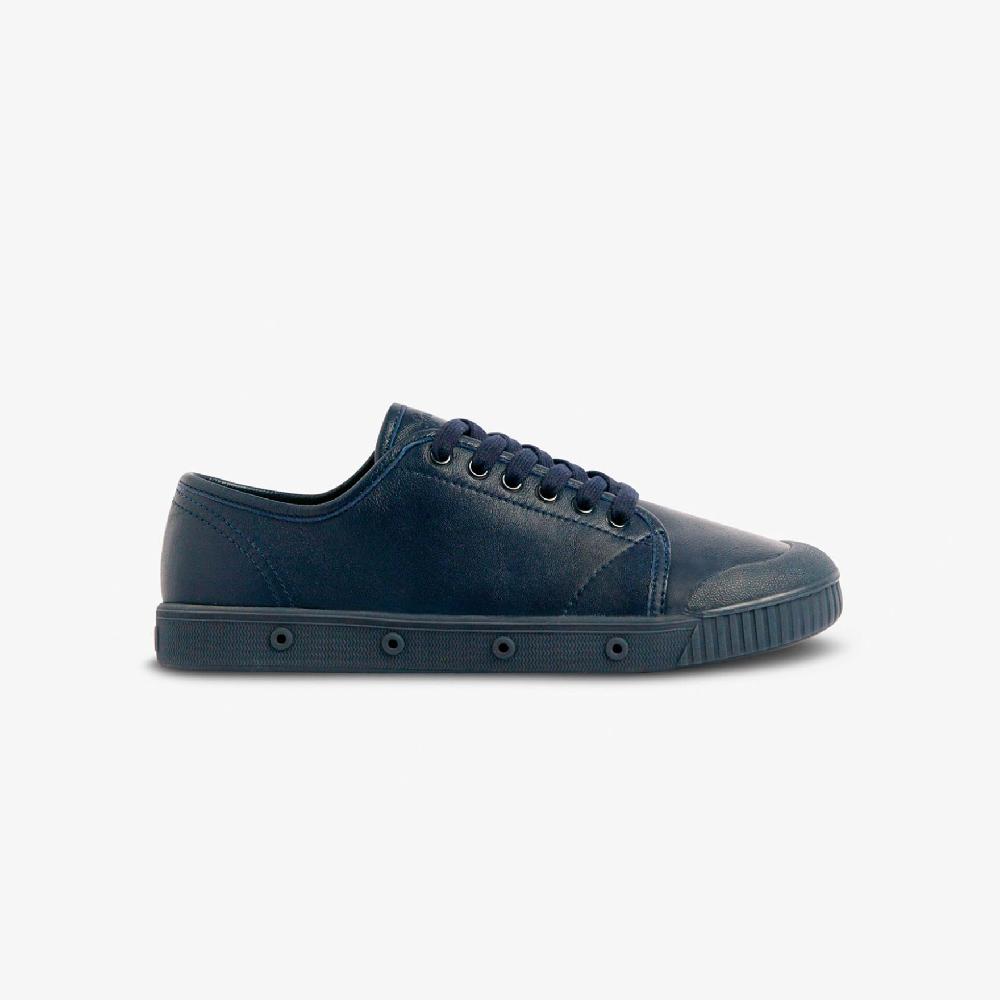 spring court Tennis basse en cuir bleu marine