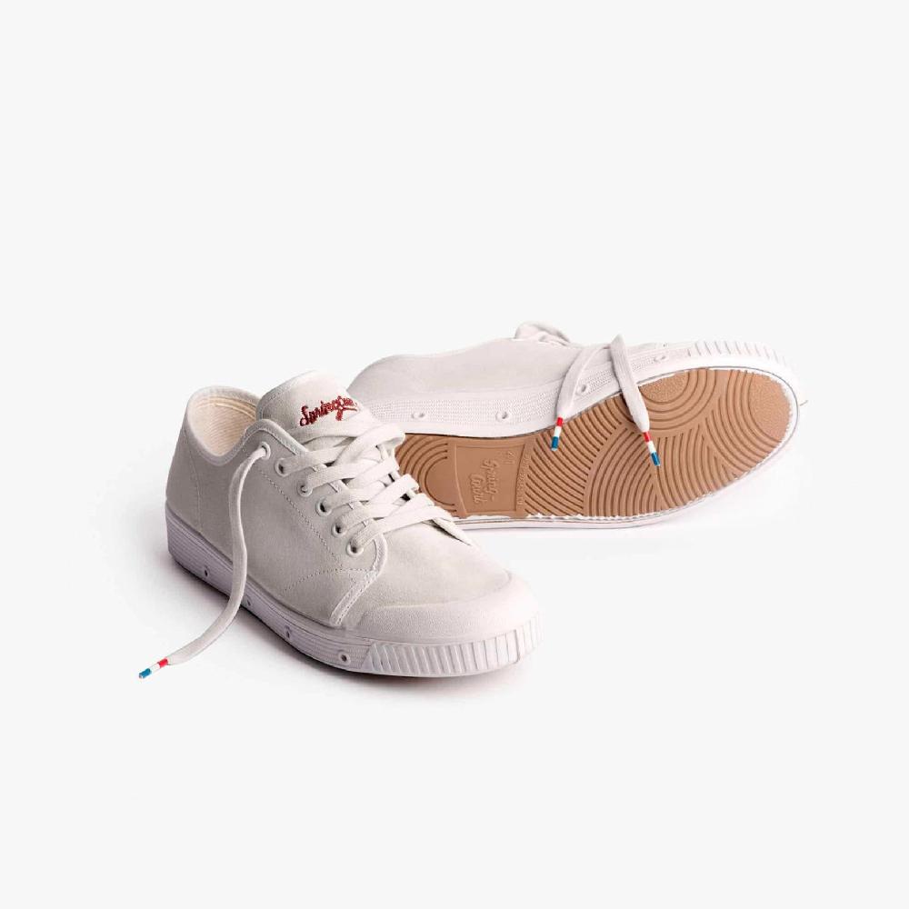 Spring Court Tennis Basse En Cuir Suède Blanc