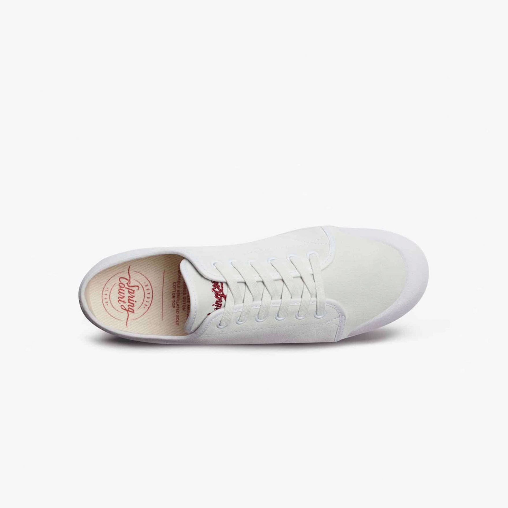 Spring Court Tennis Basse En Cuir Suède Blanc