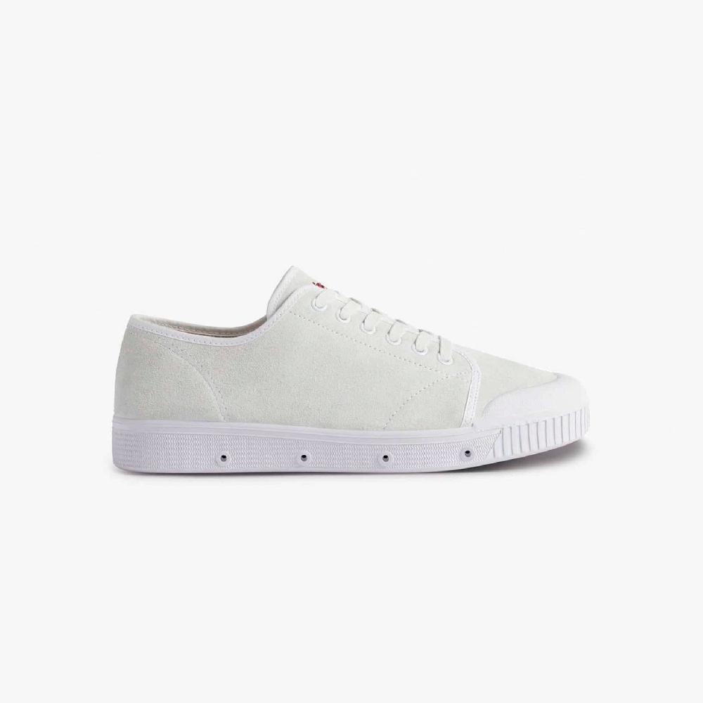 spring court Tennis basse en cuir suède blanc