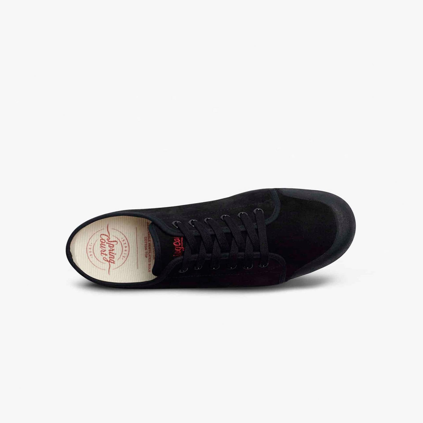 Spring Court Tennis Basse En Cuir Suède Noir