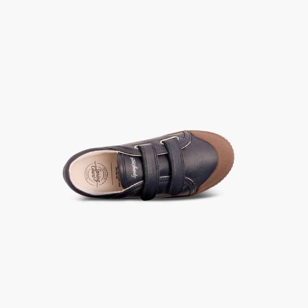 Spring Court Tennis Basse Enfants En Cuir Indigo