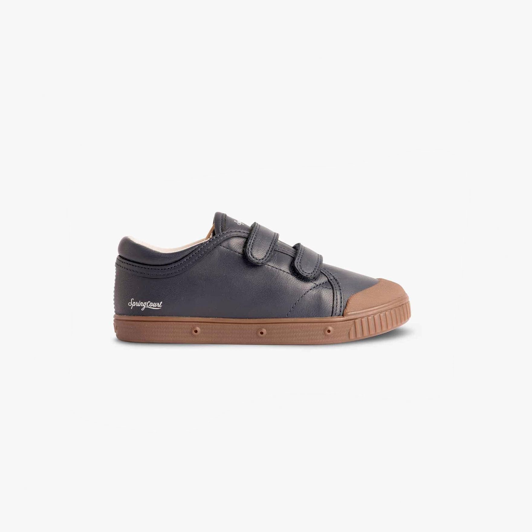 spring court tennis basse enfants en cuir indigo