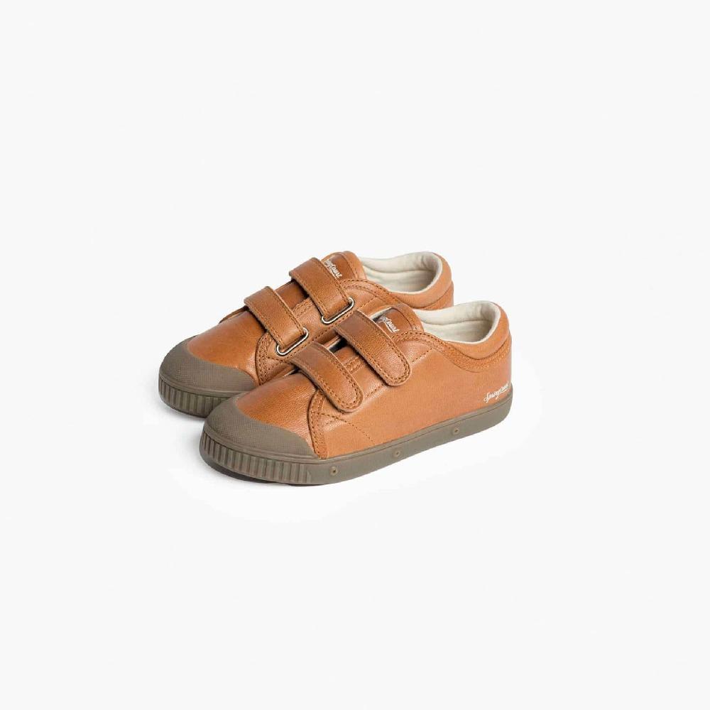 Spring Court Tennis Basse Enfants En Cuir Nougat