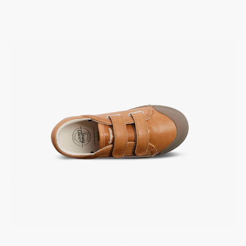 Spring Court Tennis Basse Enfants En Cuir Nougat