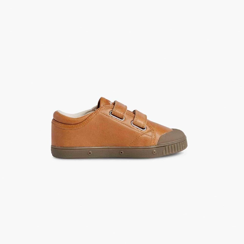 Spring Court Tennis Basse Enfants En Cuir Nougat