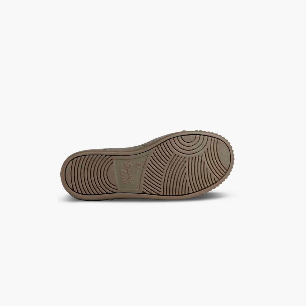Spring Court Tennis Basse Enfants En Cuir Olive