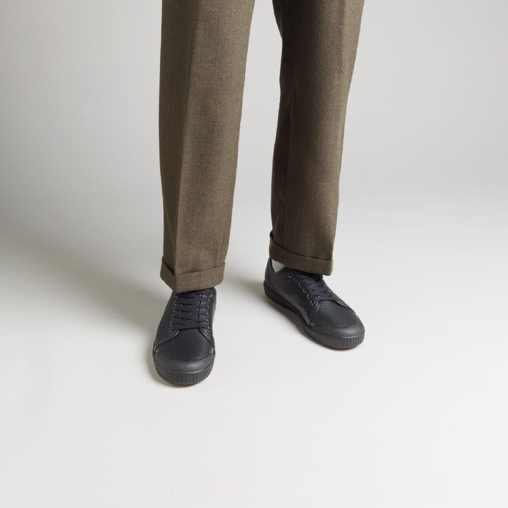 Spring Court Tennis Noire En Cuir Sheepskin