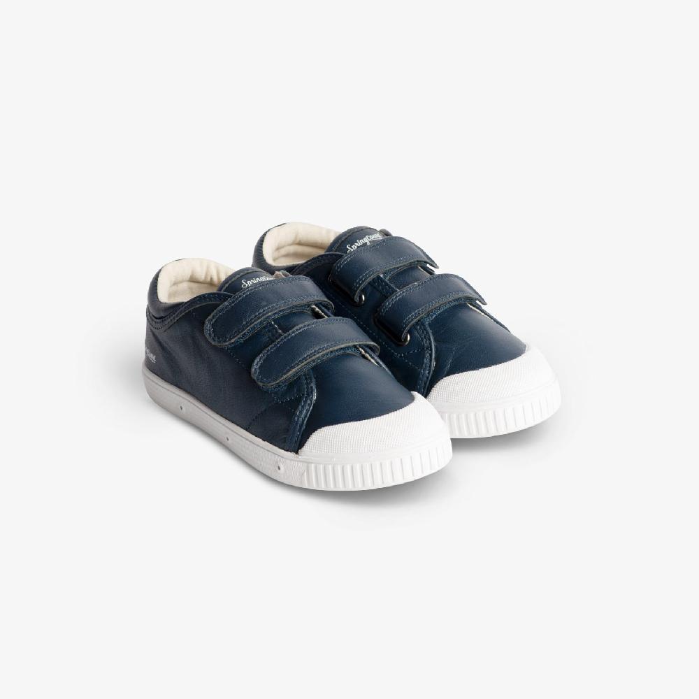 Spring Court Tennis Basse Enfant En Cuir Bleu Marine