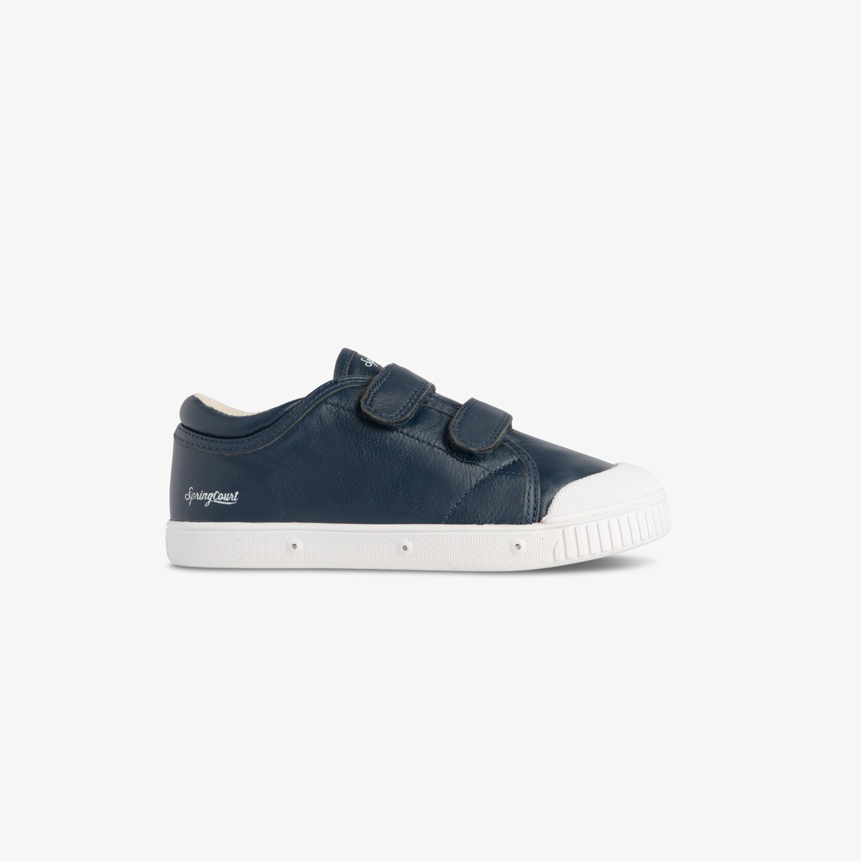 spring court tennis basse enfant en cuir bleu marine