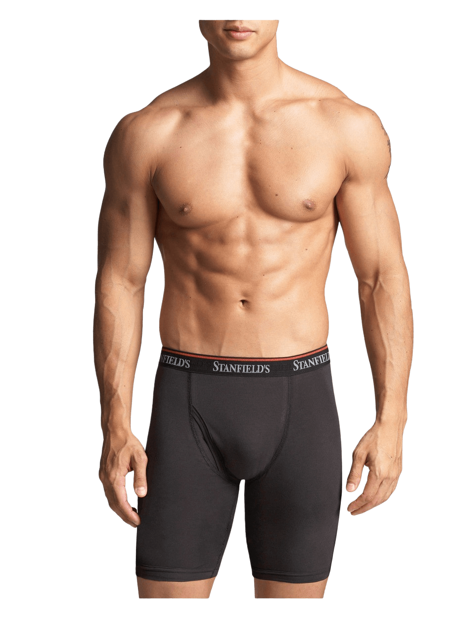 stanfields Caleçon boxeur extensible à jambes longues pour hommes - paquet de 2