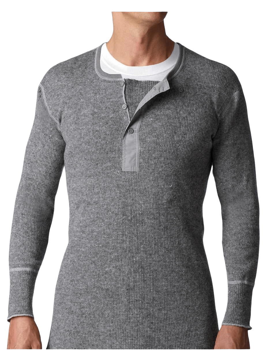 stanfields Henley en laine épaisse pour hommes