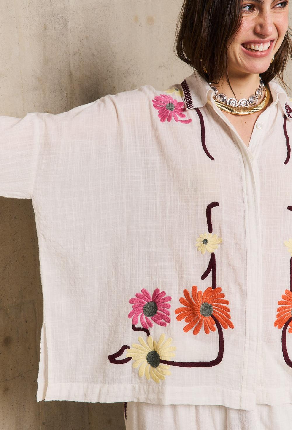 stella forest AUGUSTINEchemise carrée brodée