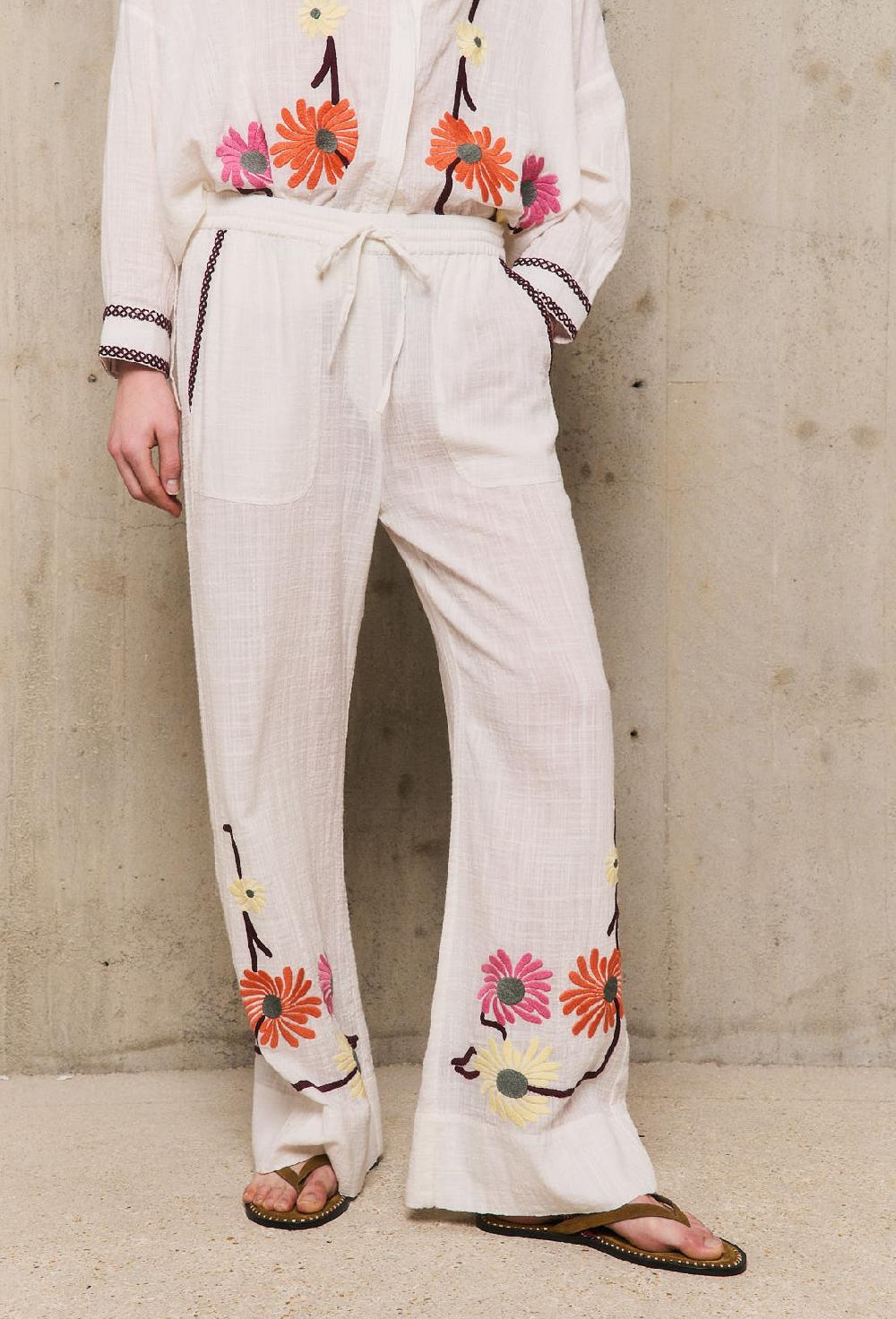 Stella Forest AUGUSTINEpantalon Brodé élastiqué