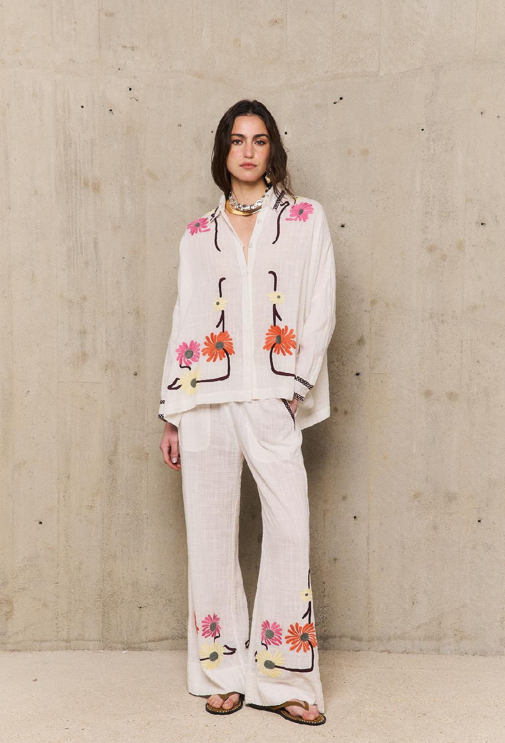 Stella Forest AUGUSTINEpantalon Brodé élastiqué