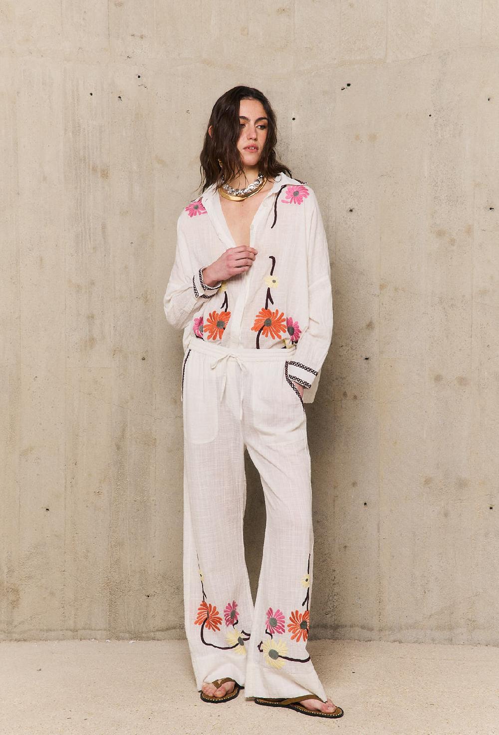 stella forest AUGUSTINEpantalon brodé élastiqué