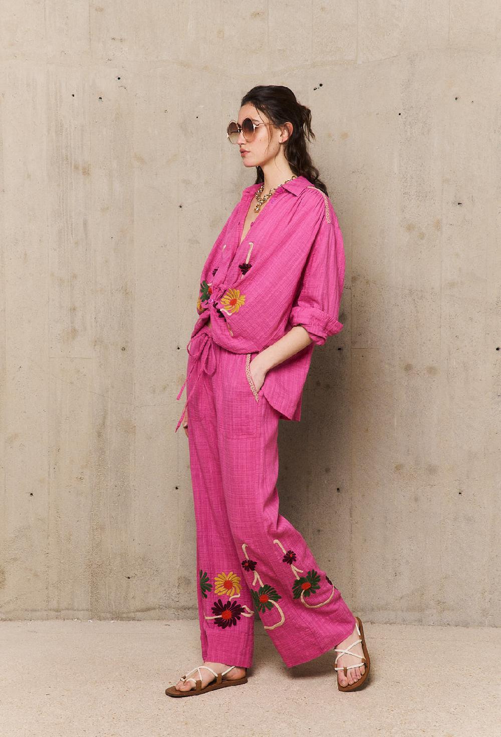 stella forest AUGUSTINEpantalon brodé élastiqué