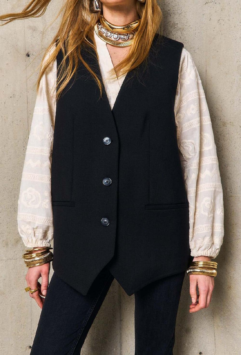 stella forest CLOTHILDEgilet long sans manches