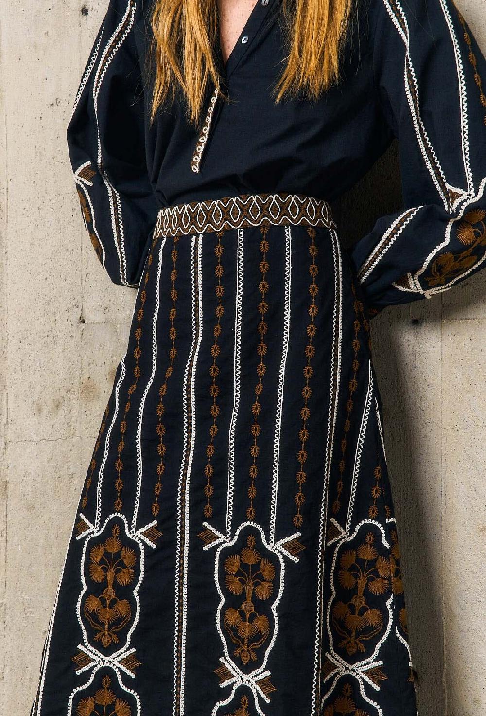 Stella Forest GWENjupe Midaxi Brodée