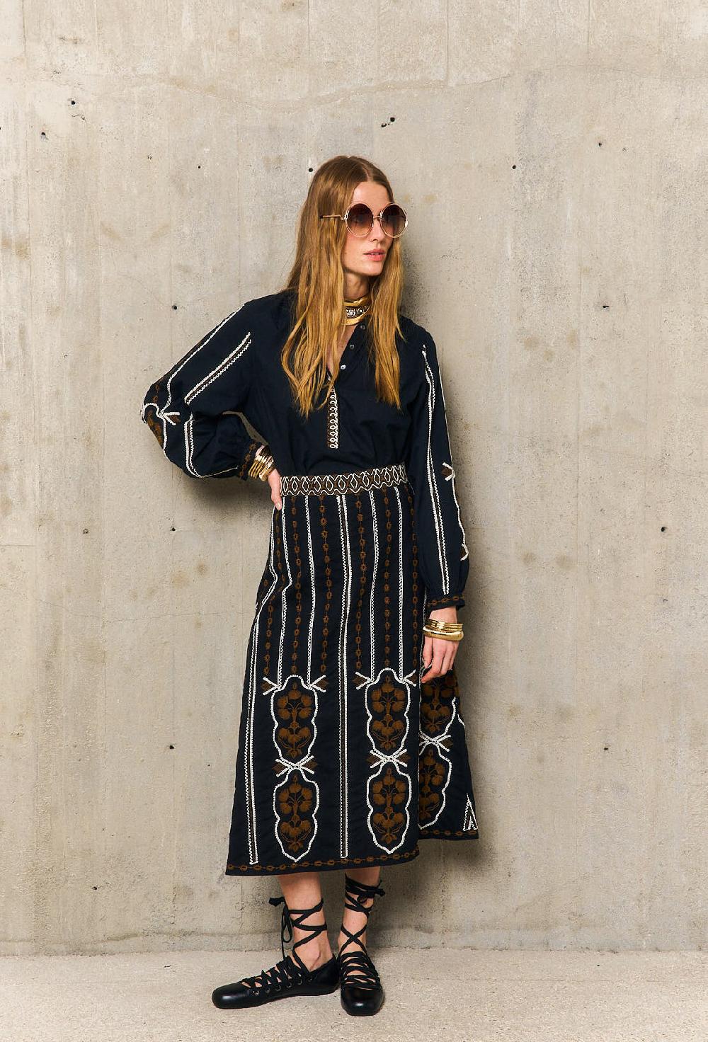 stella forest GWENjupe midaxi brodée