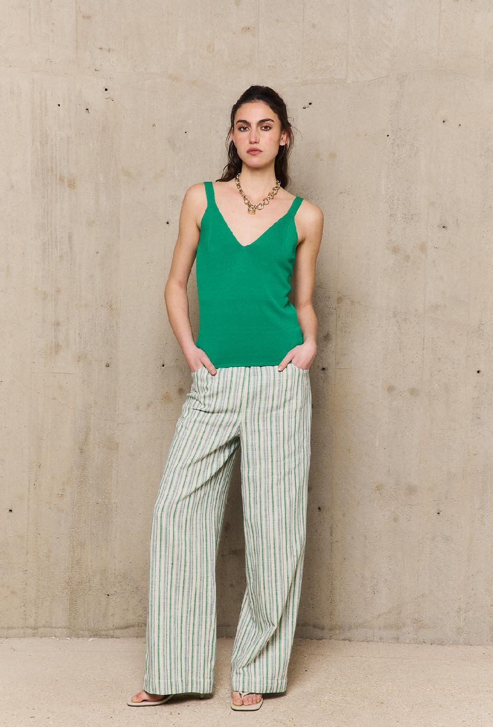 stella forest IDApantalon tweed rayé