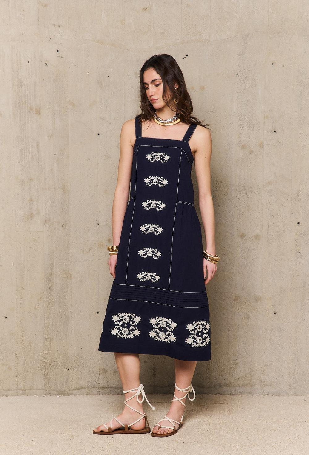 Stella Forest MARGUERITErobe Midi Brodée