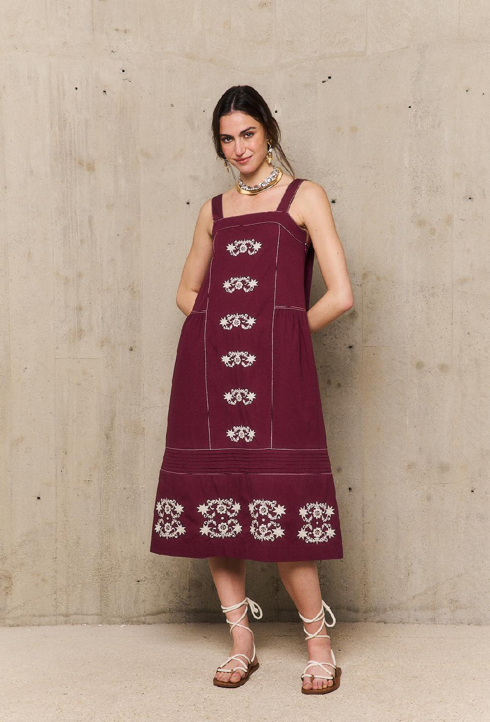 stella forest MARGUERITErobe midi brodée