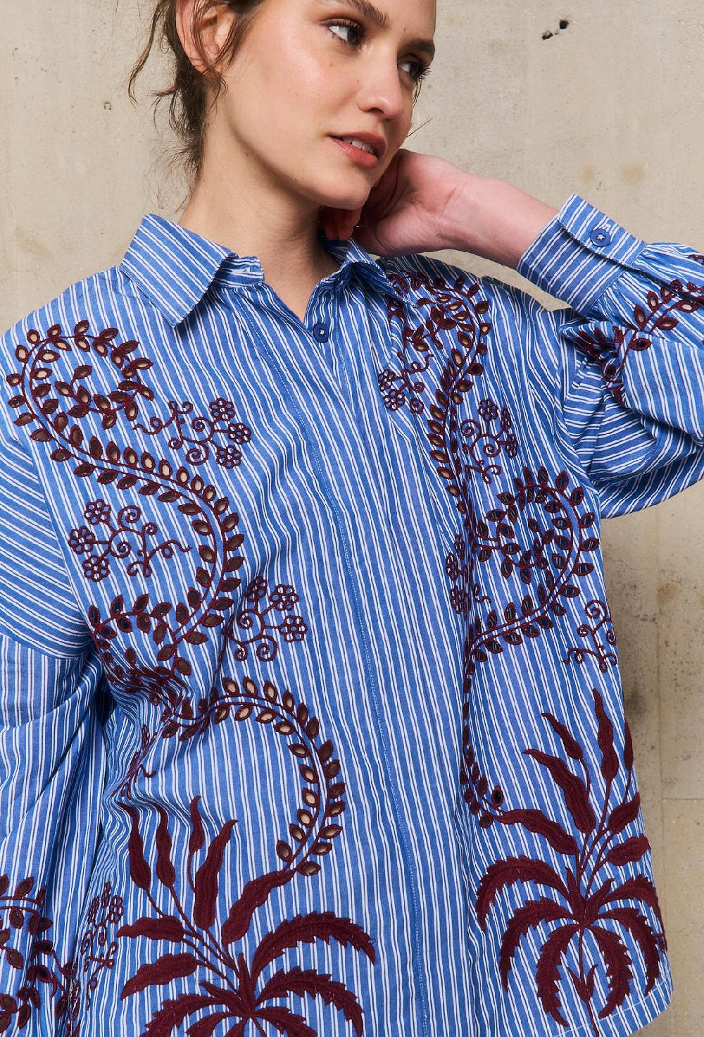 Stella Forest NURIAchemise Brodée à Rayures