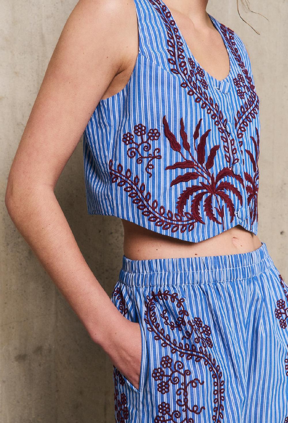 Stella Forest NURIAgilet Sans Manches Brodé