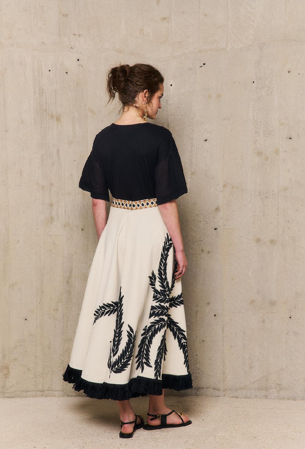 Stella Forest PALMERjupe Midaxi Brodée