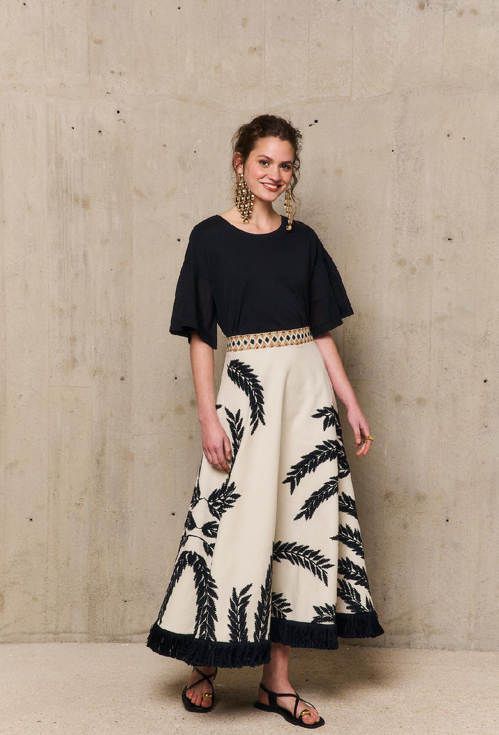stella forest PALMERjupe midaxi brodée