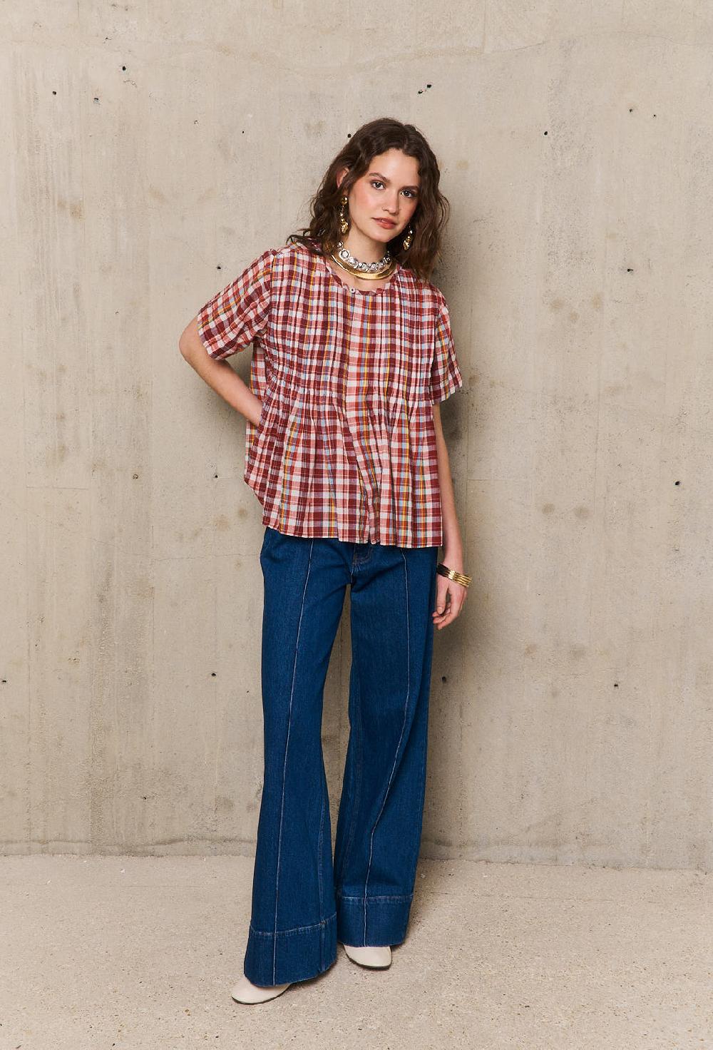 Stella Forest PETRAchemise Carreaux Brodée