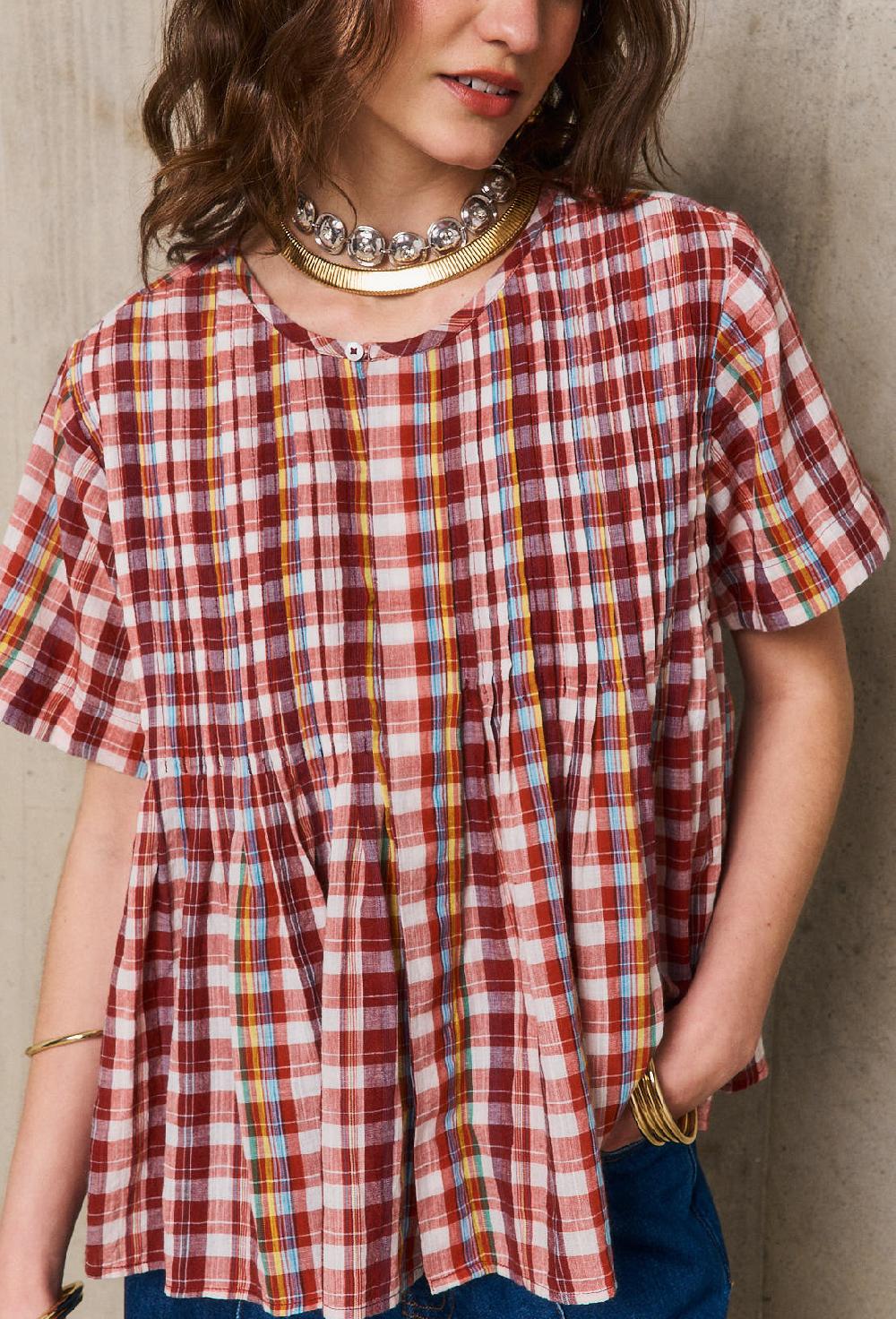 Stella Forest PETRAchemise Carreaux Brodée