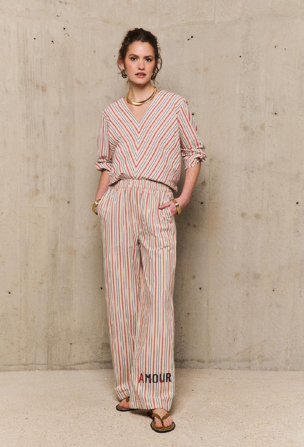 stella Forest VICTOIREpantalon Pyjama Brodé à Rayures