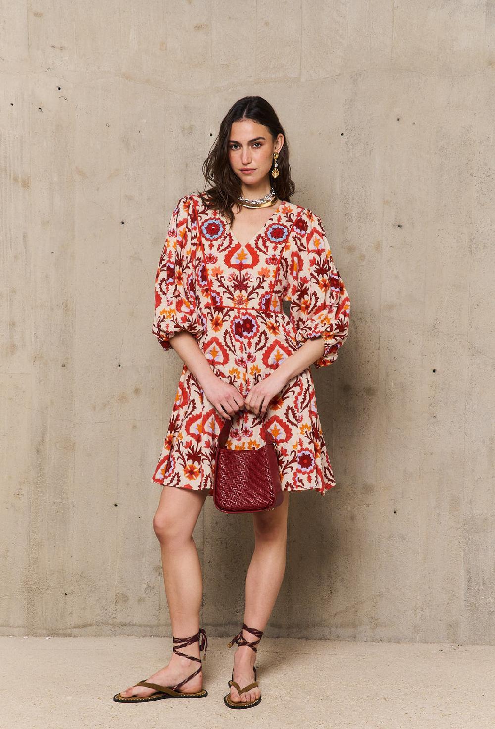 Stella Forest YUCATANrobe Courte Imprimée à Paillettes