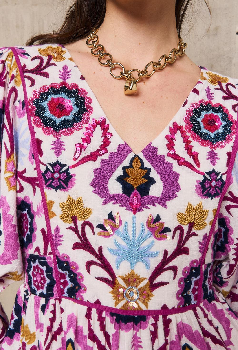 Stella Forest YUCATANrobe Courte Imprimée à Paillettes