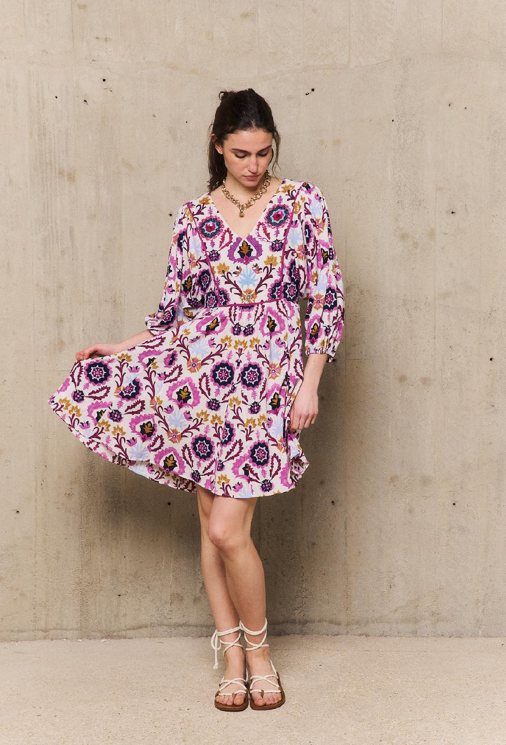 stella forest YUCATANrobe courte imprimée à paillettes