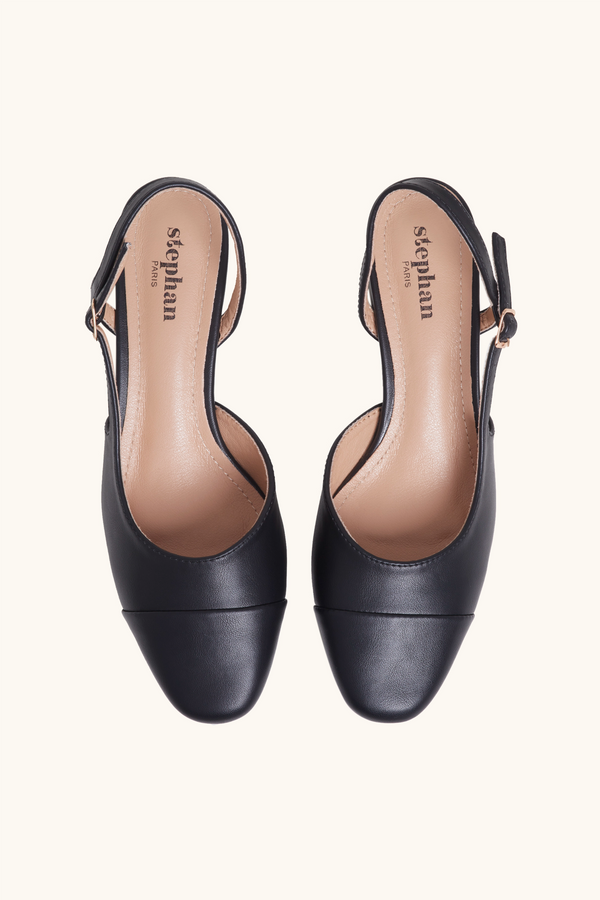 Stephan Babies à Talons Bicolores Noires