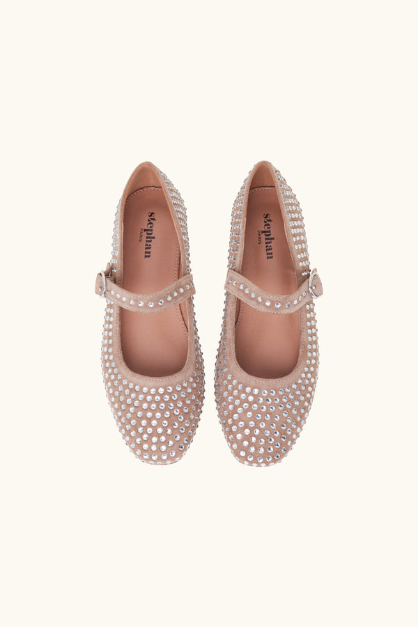 Stephan Ballerines à Strass Beige