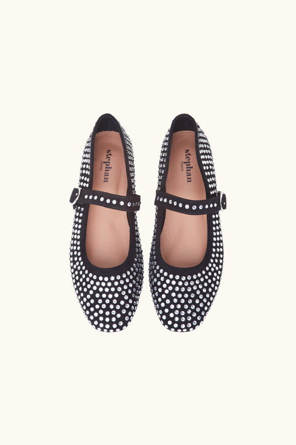 Stephan Ballerines à Strass Noires