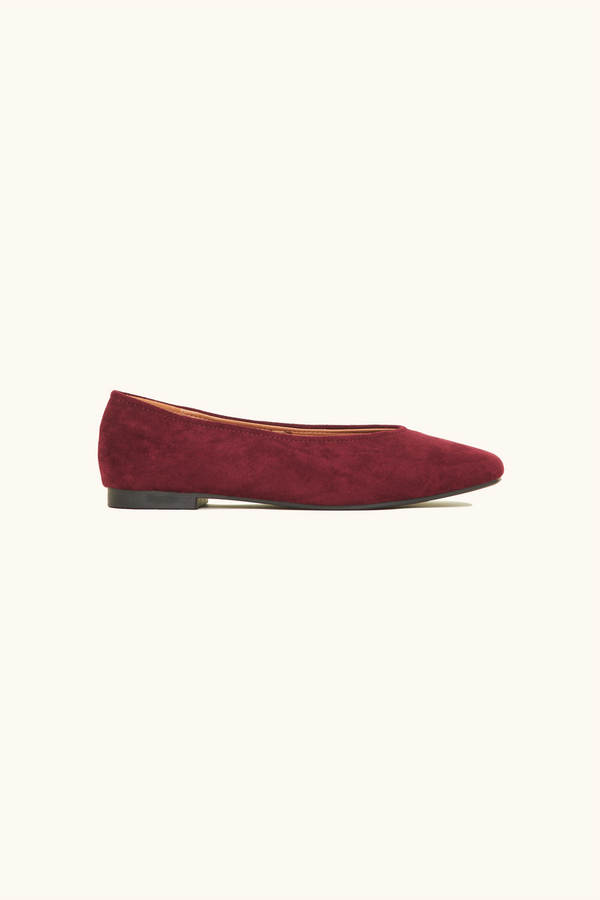 stephan Ballerines bordeaux en suédine