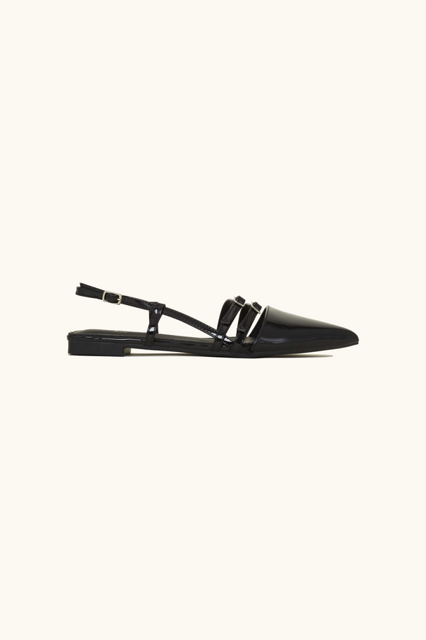 stephan Ballerines noires vernies ajustable