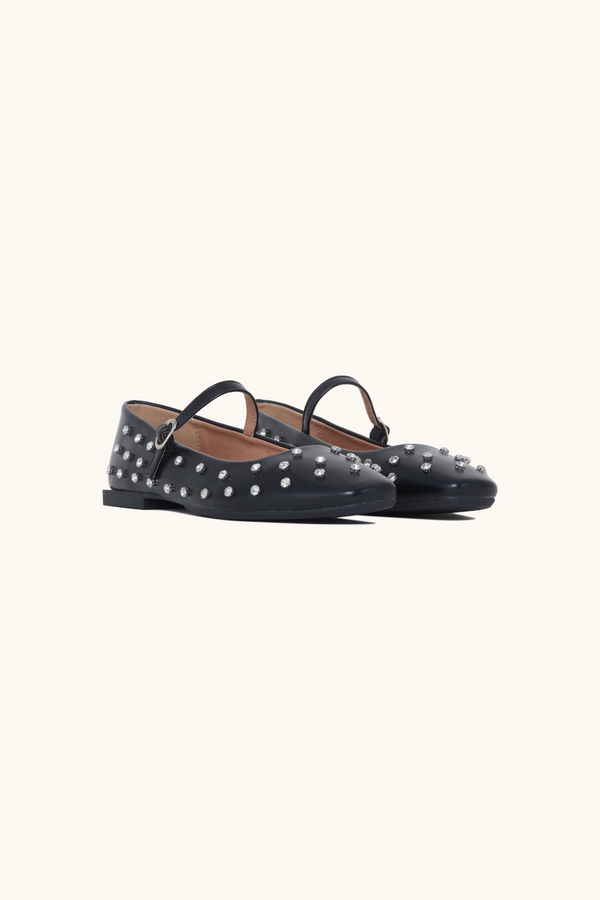 Stephan Ballerines Ornées De Strass Noires