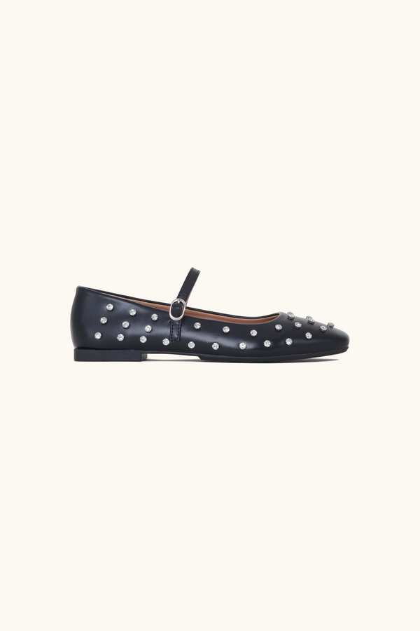 stephan Ballerines ornées de strass noires