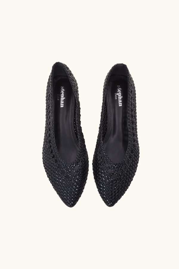 Stephan Ballerines Tressées Noires