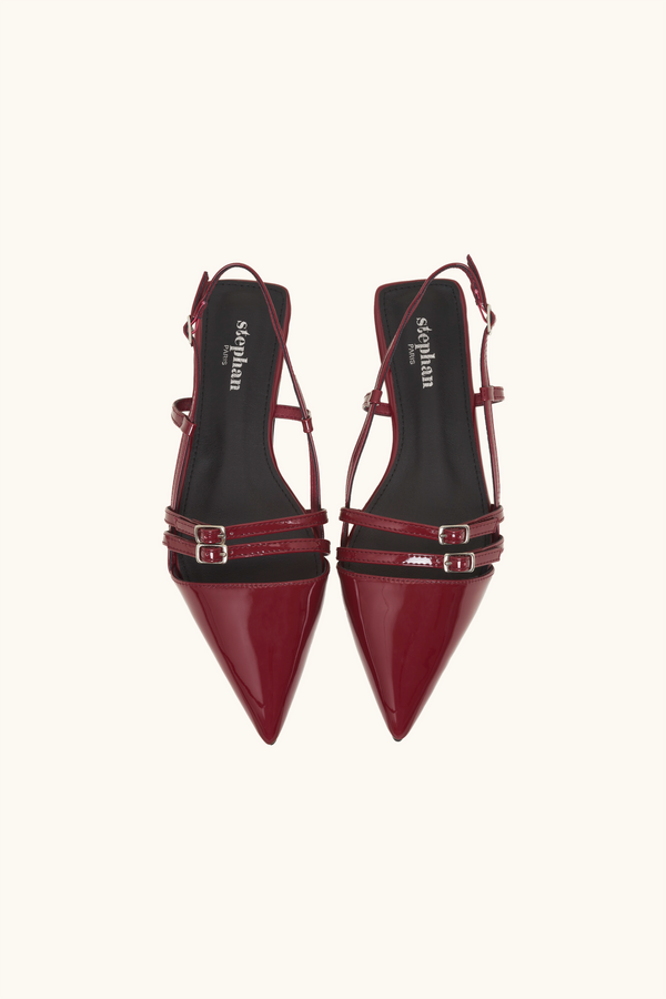 Stephan Ballerines Vernies Bordeaux Ajustable