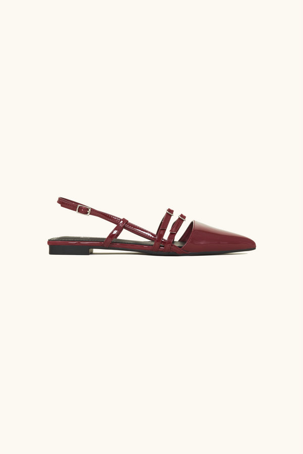 stephan Ballerines vernies bordeaux ajustable