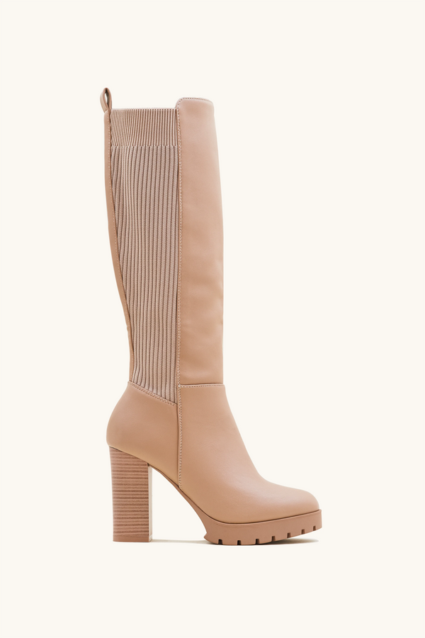 stephan Bottes à talons mi-hautes beige